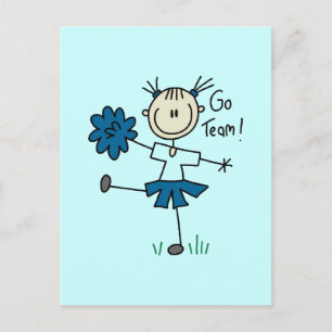 Stäbchenfigur Cheerleader Go Team TShirts und Gesc Postkarte