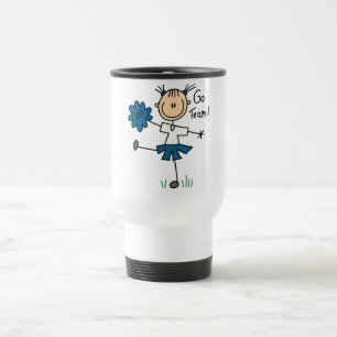 Stäbchenfigur Cheerleader Go Team TShirts und Gesc Reisebecher