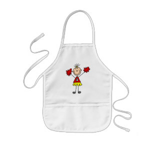 Stäbchenfigur Cheerleader - Rot und Gold Kinderschürze