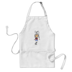 Stäbchenfigur Cowgirl mit Lasso Schürze