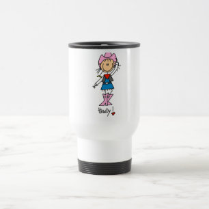 Stäbchenfigur-Cowgirl-T-Shirts und Geschenke Reisebecher