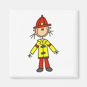 Stäbchenfigur-Feuerwehrmann-T-Shirts und Geschenke Magnet