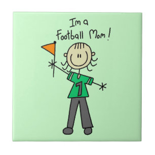 Stäbchenfigur Football-Mama Fliese