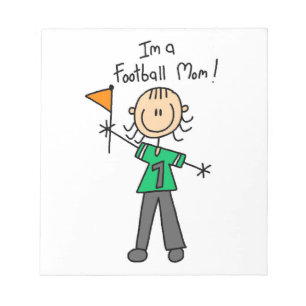 Stäbchenfigur Football-Mutter Notizblock