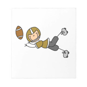Stäbchenfigur-Fußball Gold Notizblock