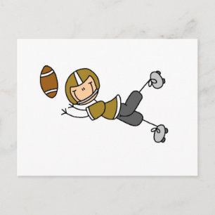 Stäbchenfigur-Fußball Gold Postkarte