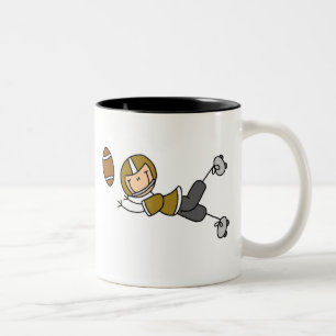 Stäbchenfigur-Fußball Gold Zweifarbige Tasse