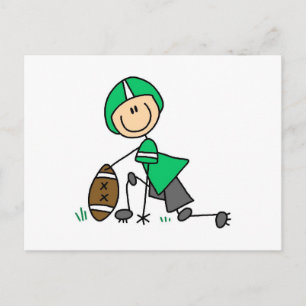 Stäbchenfigur-Fußball Grün Postkarte