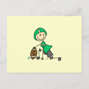 Stäbchenfigur-Fußball Grün Postkarte