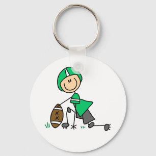 Stäbchenfigur-Fußball Grün Schlüsselanhänger