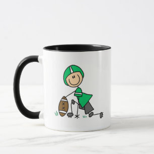 Stäbchenfigur-Fußball Grün Tasse