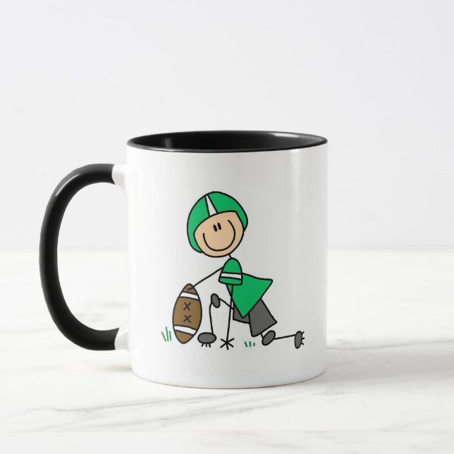Stäbchenfigur-Fußball Grün Tasse (Links)