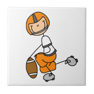 Stäbchenfigur-Fußball Orange Fliese