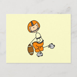 Stäbchenfigur-Fußball Orange Postkarte