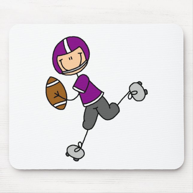 Stäbchenfigur-Fußball Purpur Mousepad (Vorne)
