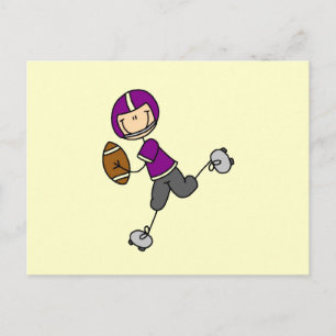 Stäbchenfigur-Fußball Purpur Postkarte