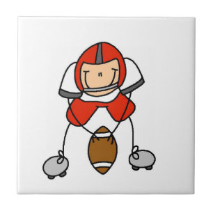 Stäbchenfigur Fußball Rot Fliese