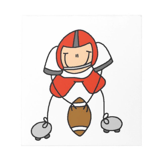 Stäbchenfigur Fußball Rot Notizblock (Vorderseite)