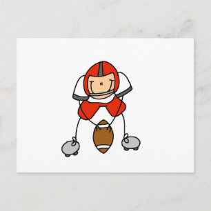 Stäbchenfigur Fußball Rot Postkarte