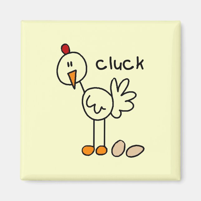 Stäbchenfigur-Hühnchen-T-Shirts und Geschenke Magnet (Vorne)