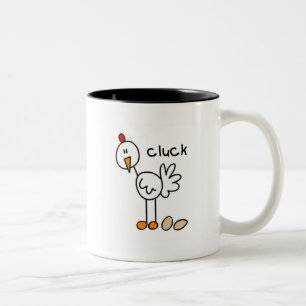 Stäbchenfigur-Hühnchen-T-Shirts und Geschenke Zweifarbige Tasse