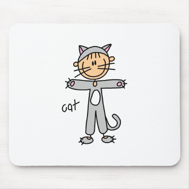 Stäbchenfigur in Katzencostüm-Mauspad Mousepad (Vorne)