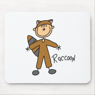Stäbchenfigur in Waschbär-Kostüm-Mauspad Mousepad