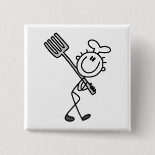 Stäbchenfigur-Koch mit Gabel Button