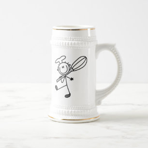 Stäbchenfigur-Koch mit Schneebesen Bierglas