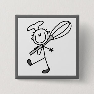 Stäbchenfigur-Koch mit Schneebesen Button