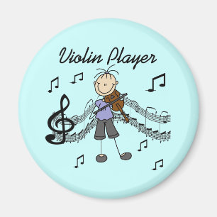 Stäbchenfigur Mädchen Violinspieler T-Shirts und G Magnet