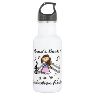 Stäbchenfigur Mädchen Violinspieler Wasserflasche