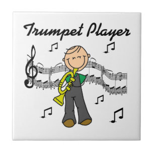 Stäbchenfigur Männlicher Trompetenspieler T-Shirts Fliese