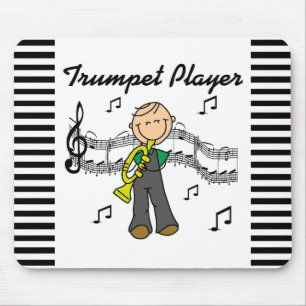 Stäbchenfigur Männlicher Trompetenspieler T-Shirts Mousepad