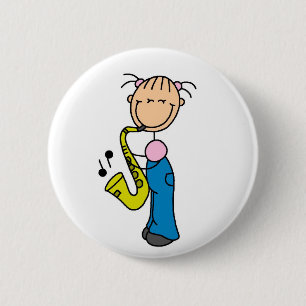 Stäbchenfigur Saxophon-Taste Button