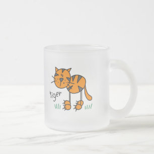 Stäbchenfigur-Tiger-T-Shirts und Geschenke Mattglastasse