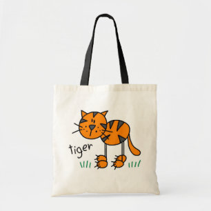 Stäbchenfigur-Tiger-T-Shirts und Geschenke Tragetasche