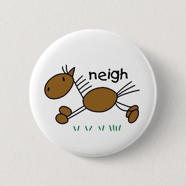 Stabfigur-Pferd-T-Shirts und Geschenke Button (Vorderseite)