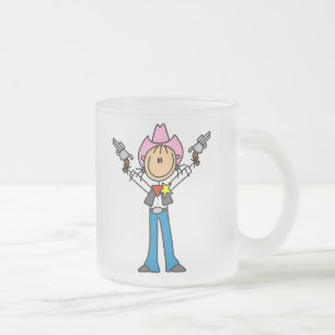 Stabfiguren-Cowgirl-Sheriff-Tasse Mattglastasse