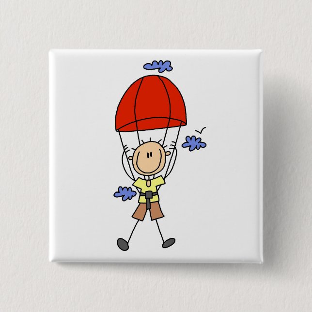 Stabhochspringende Stockfigur Button (Vorderseite)