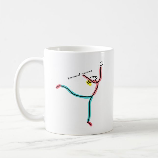 Stabhochspringender Stockfigur Kaffeetasse (Links)