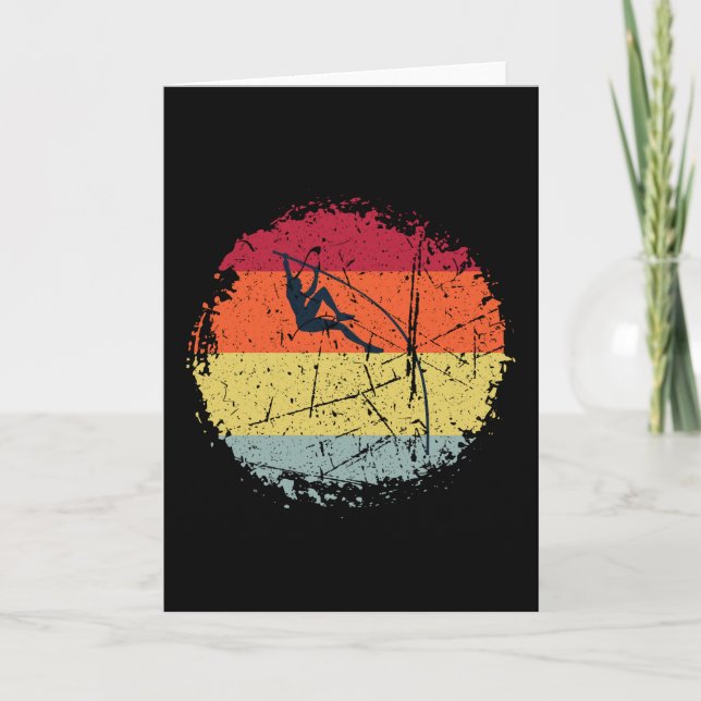 Stabhochsprung Vintage Karte (Vorderseite)