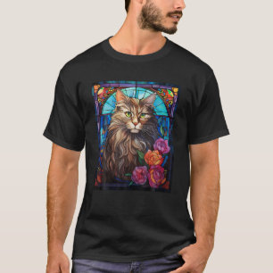 Stabile Glass Style Oriental Longhair Cat T-Shirt