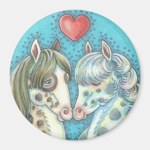 Stabile Pinto Ponies HORSE MAGNET Round