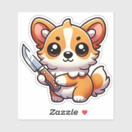 Stabilität: Kawaii Corgi Vinyl Sticker