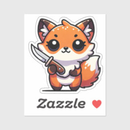Stabilität: Kawaii Fox Vinyl Sticker