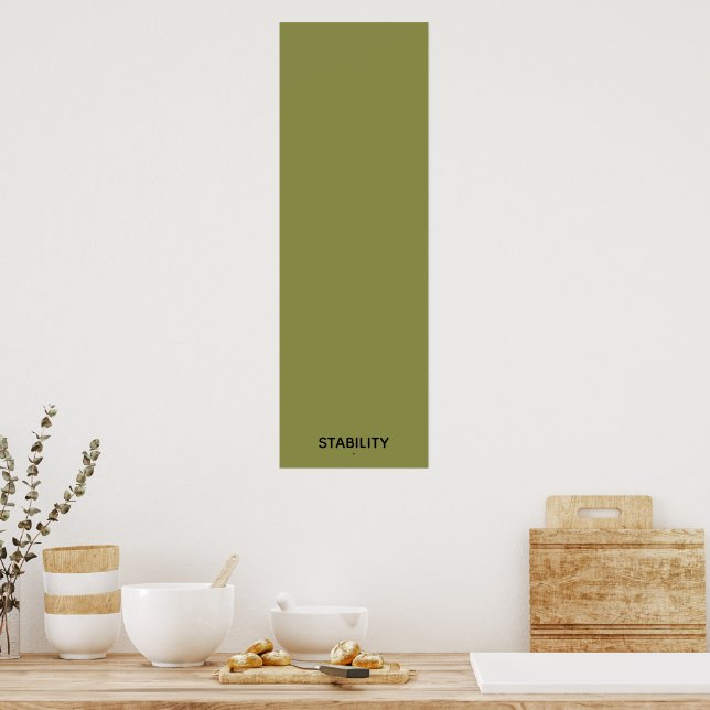 Stability Calm Wall Art Olive Green Minimal Poster (Küche)