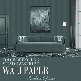 Stables Green Six Inch Shadow Stripe Tapete