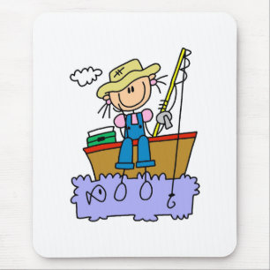 Stabmädchen Fischen Mousepad