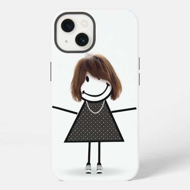 Stabmädchen in Sneakern mit Haar iPhone Hülle (Rückseite)